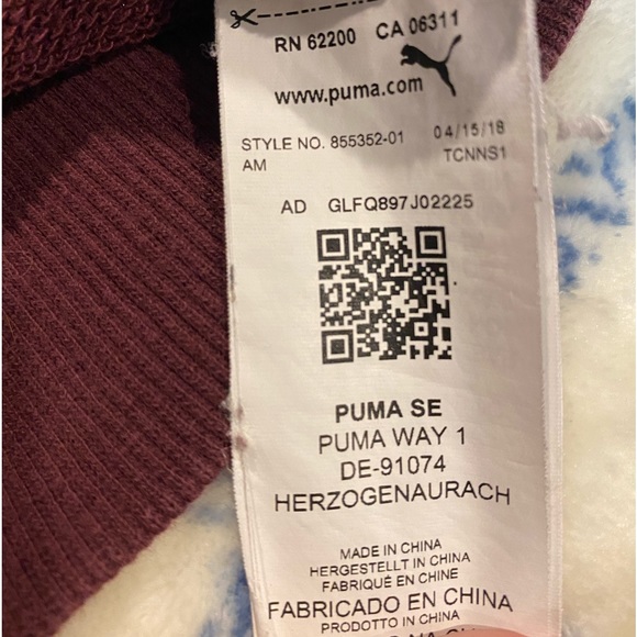 maroon puma hoodie - Picture 5 of 7